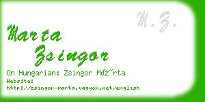 marta zsingor business card